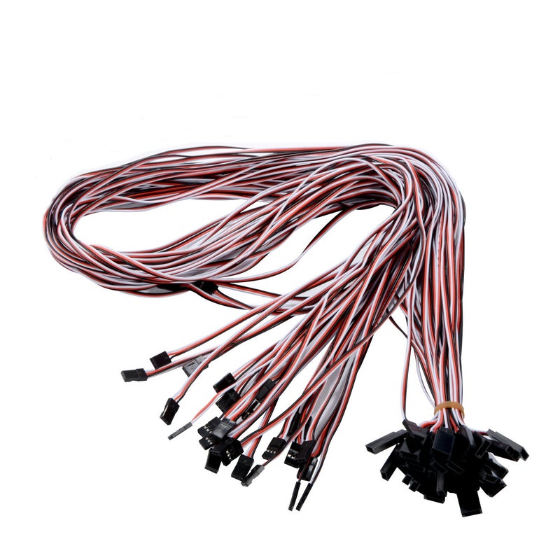 YXQ Servo Extension Cable 3 Pin Male to Female Lead Wire for RC Airplane (100mm, 10Pcs) - Image 1